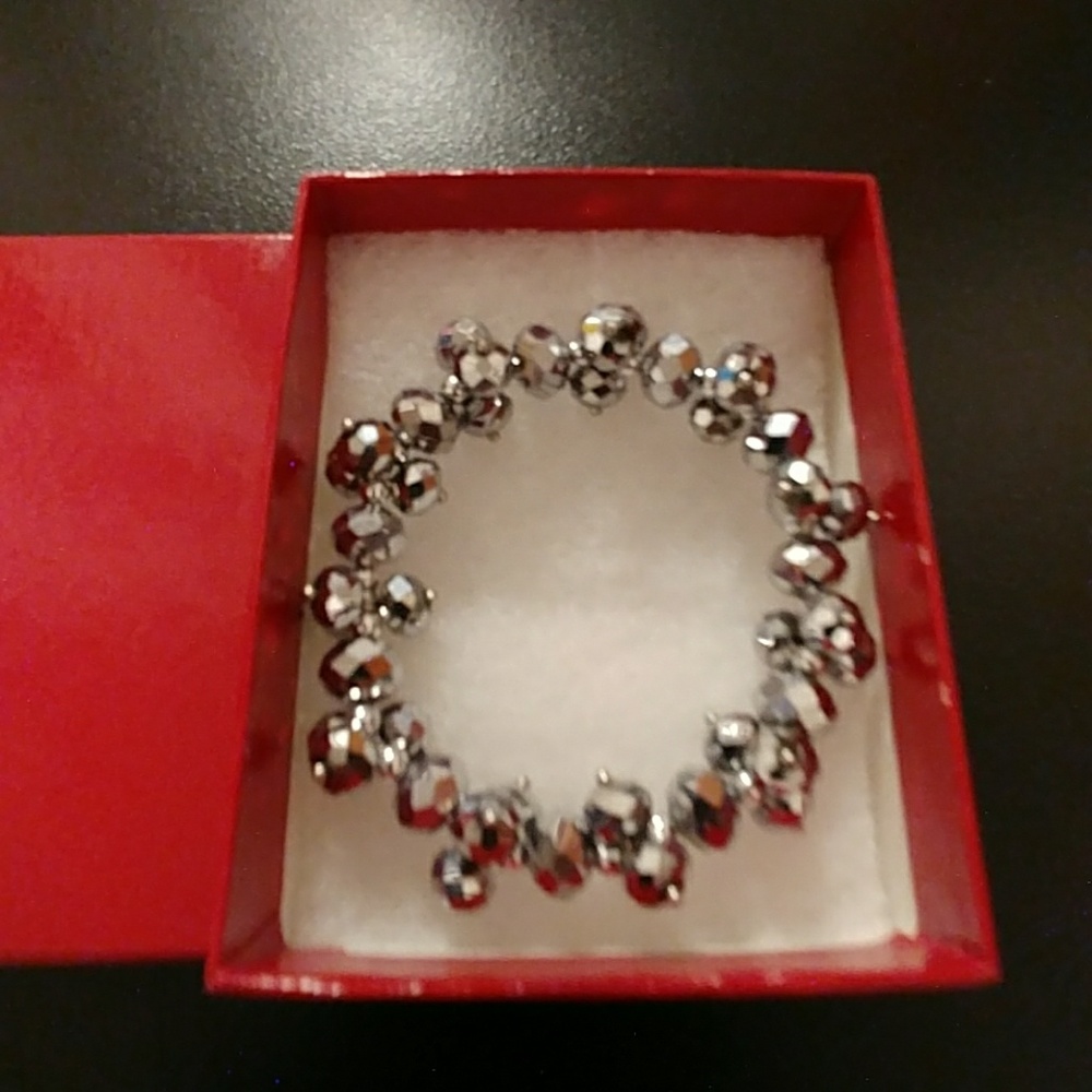 Silver Metallic Crystal Bracelet - Picture 8 of 8